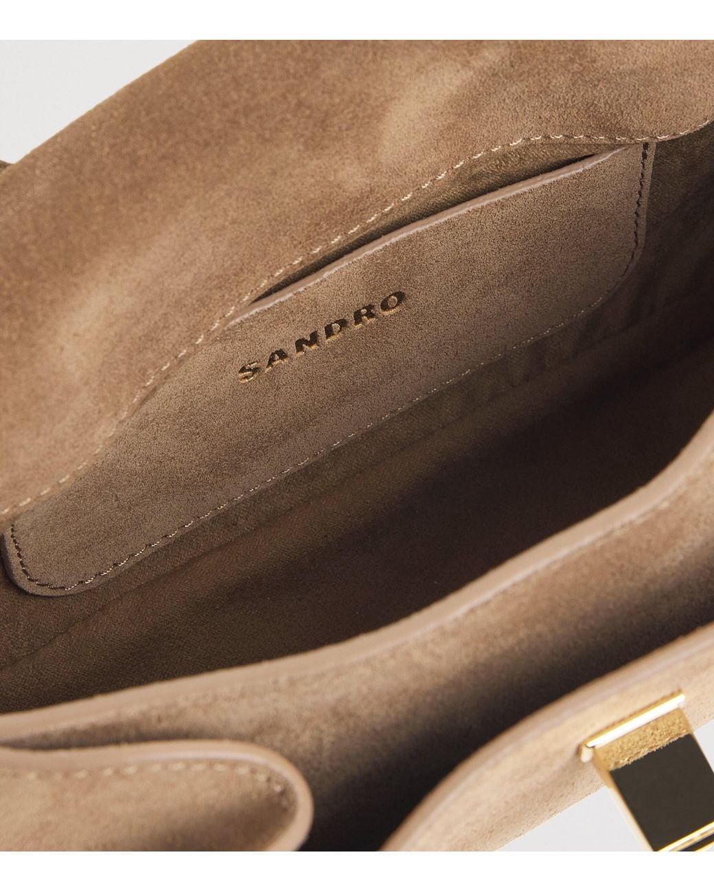 Sandro Brown Small Suede Le Mambo Cross-Body Bag