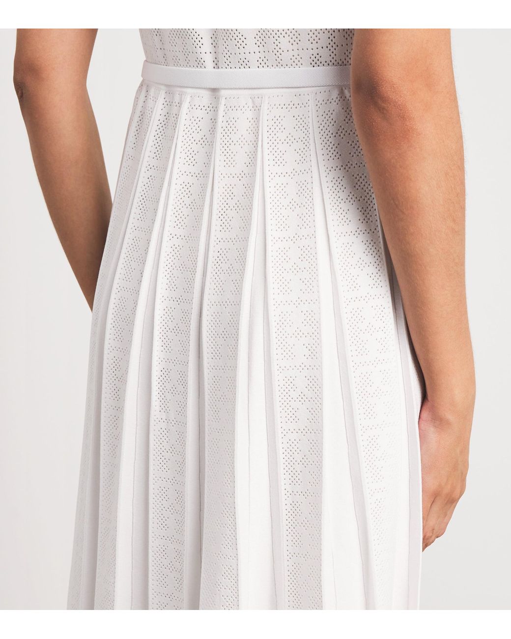 Tory Burch White Pointelle-Knit Midi Dress