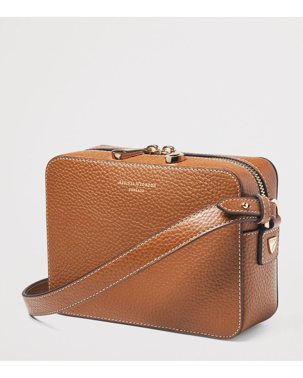 Aspinal Brown Leather Camera Bag