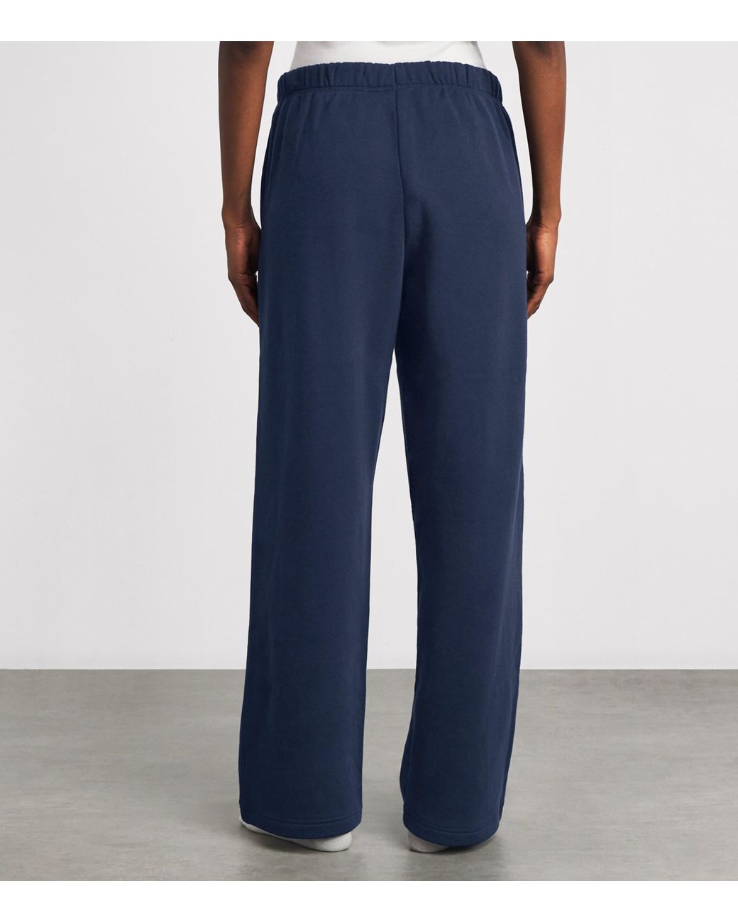 Skims Blue Cotton-Blend Fleece Straight Sweatpants
