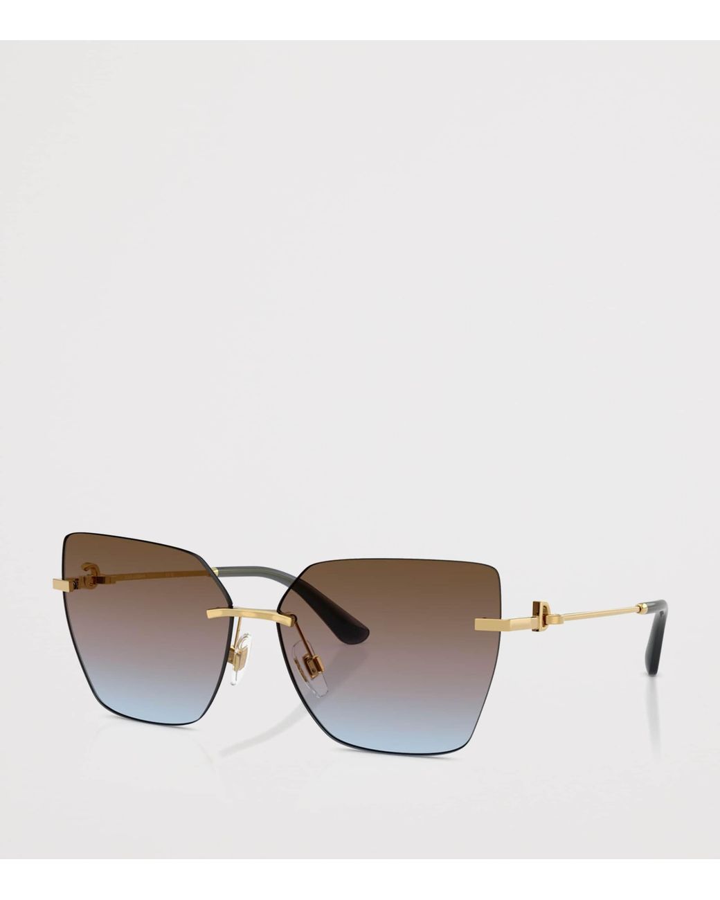 Dolce & Gabbana Brown Metal Cat Eye Sunglasses