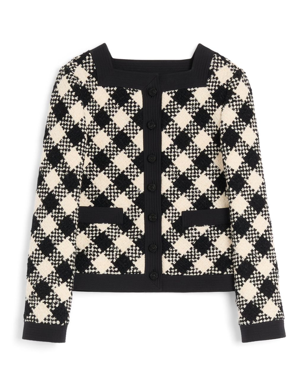 Valentino Black Tweed Damier Jacket