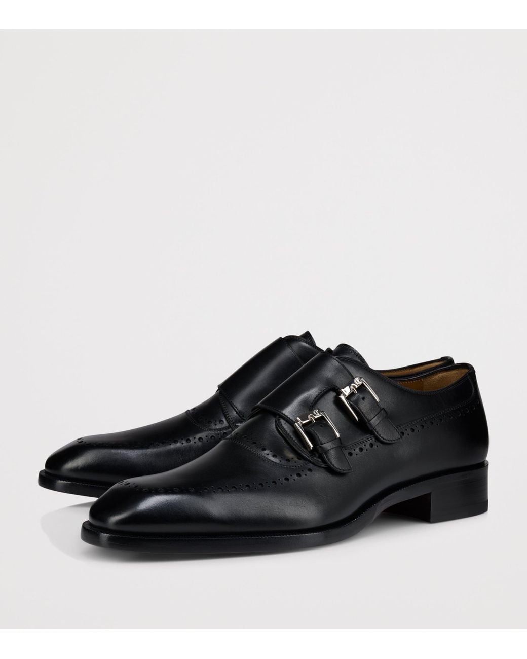 Christian Louboutin Black Sartok Leather Monk Shoes for men