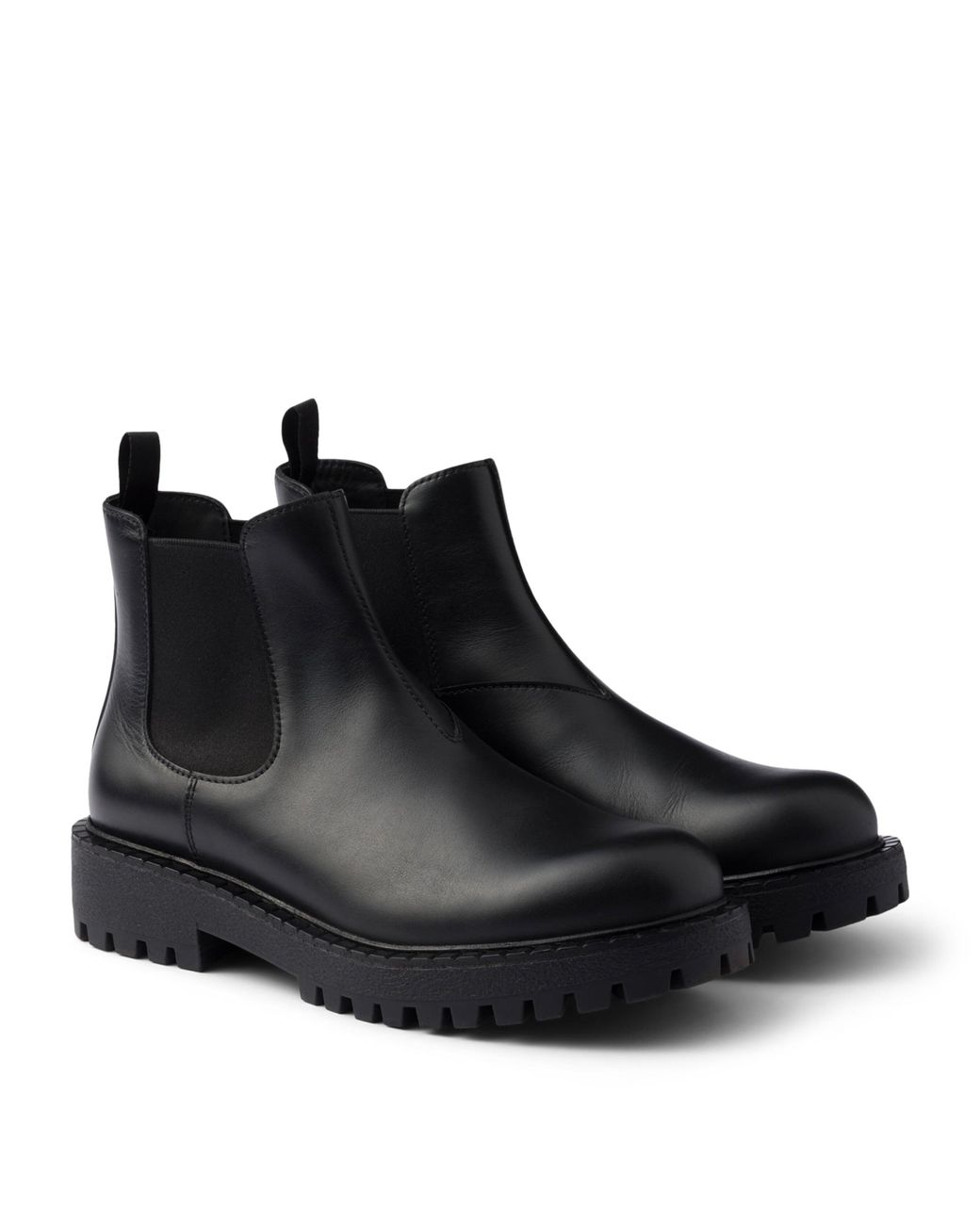 Prada Black Calfskin Chelsea Boots for men