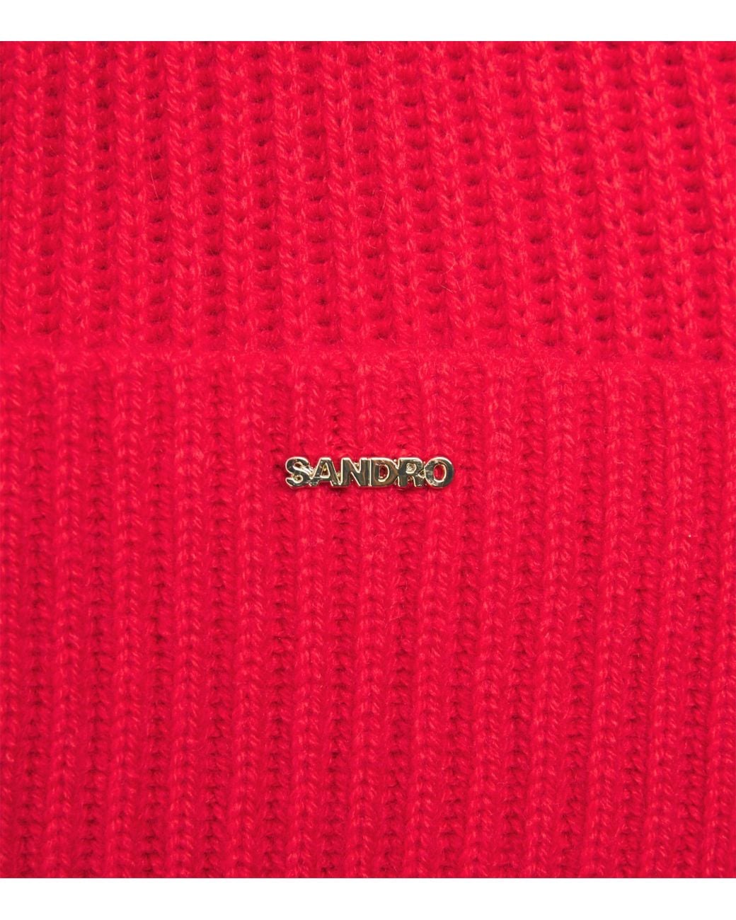Sandro Red Wool-Cashmere Beanie