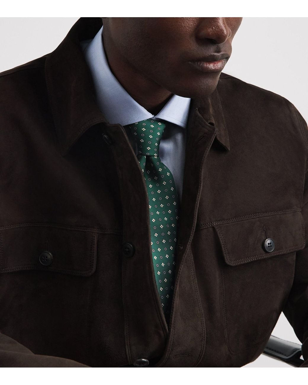 E.MARINELLA Green Silk Floral Tie for men