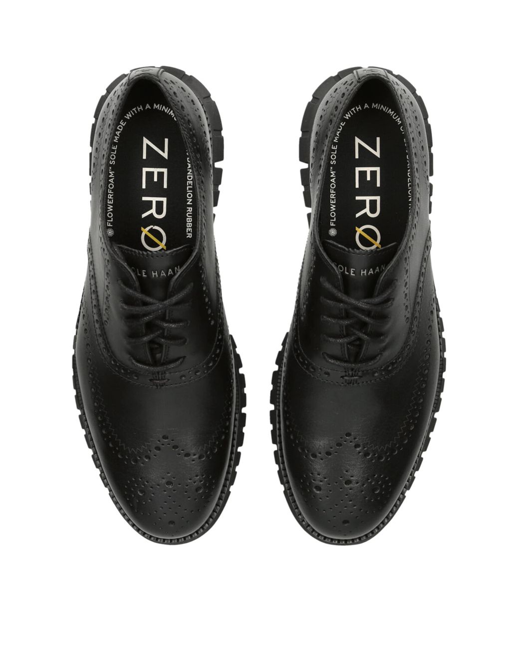 Cole Haan Black Zerøgrand Wingtip Oxford Shoes for men