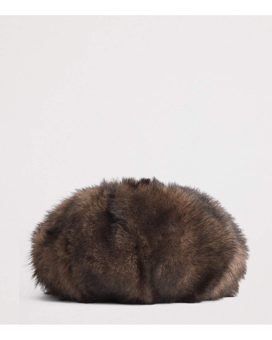 Chloé Brown Shearling Plissé Shoulder Bag