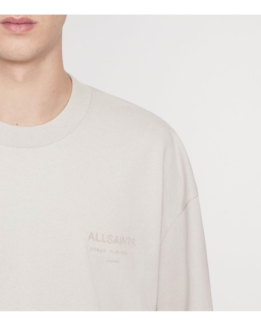 AllSaints White Organic Cotton Xander T-Shirt for men