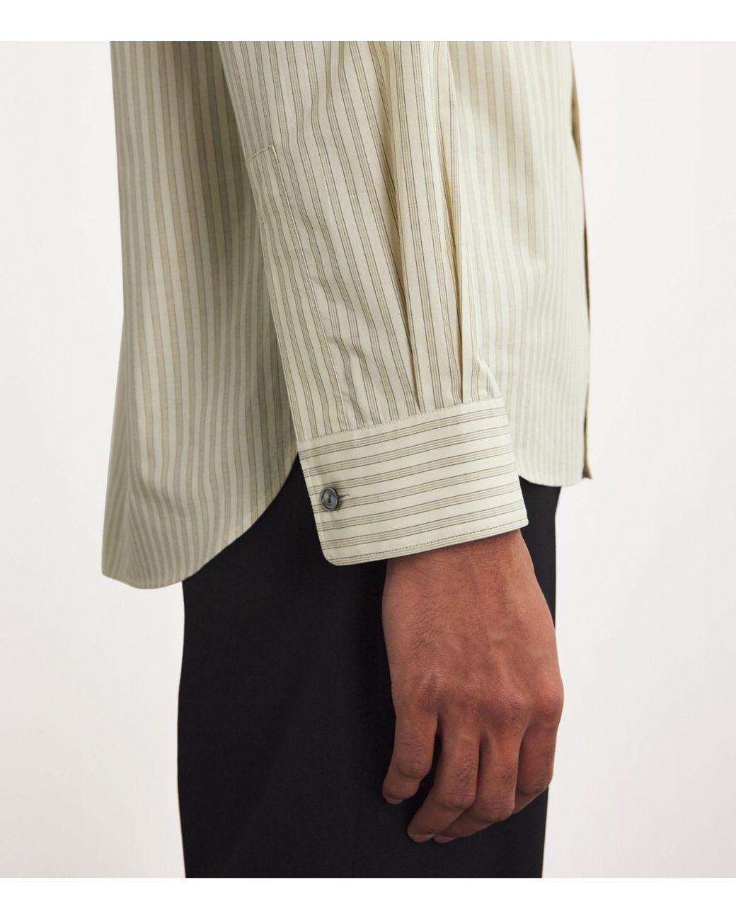 The Row Ashford Organic Cotton Striped Shirt in White for The Row Ashford Organic Cotton Striped Shirt in White for