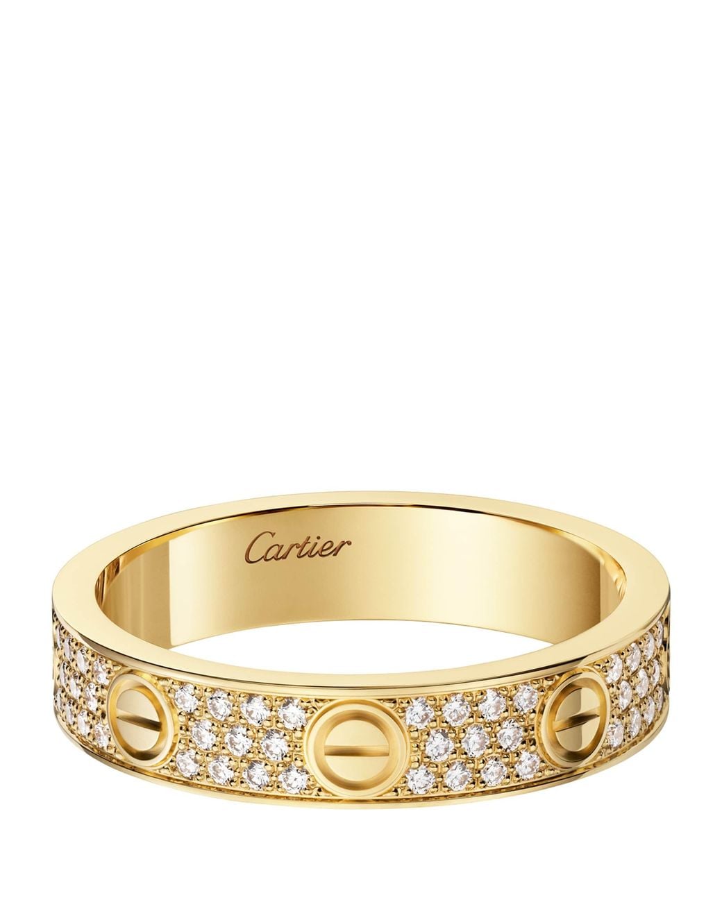 Cartier Metallic Small And Pavé Diamond Love Ring