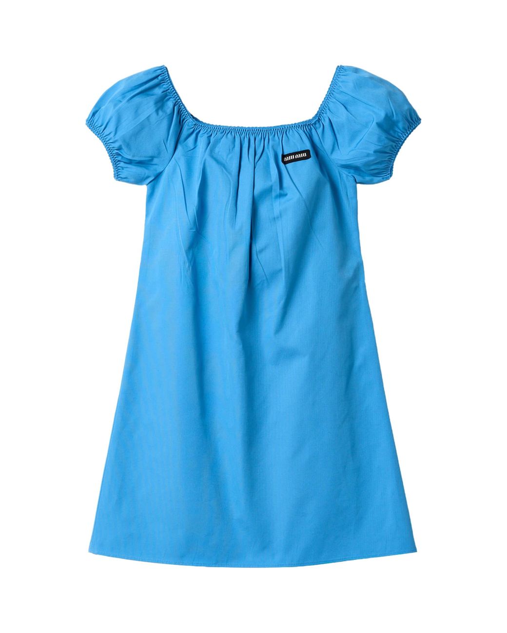 Miu Miu Blue Cotton Poplin Mini Dress