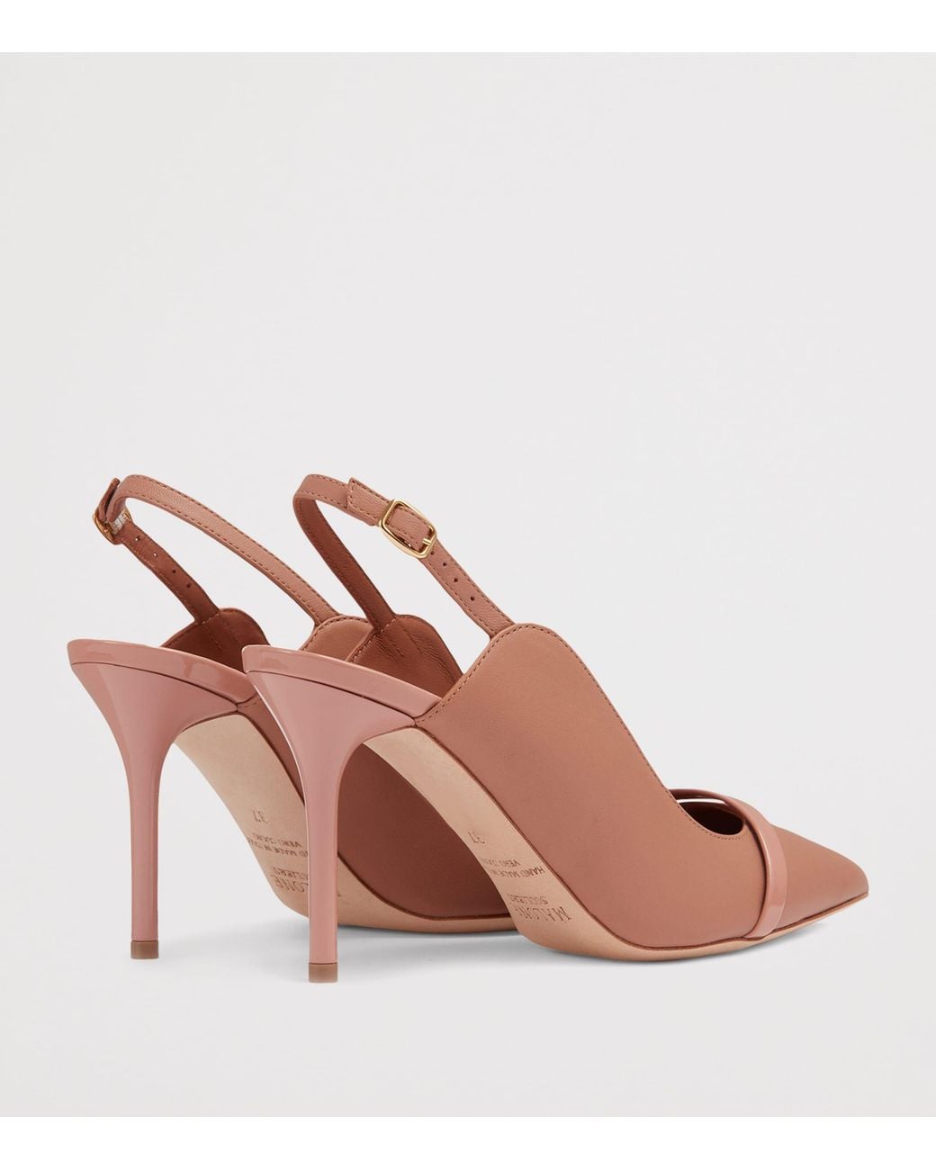 Malone Souliers Pink Leather Marion Slingback Pumps 85