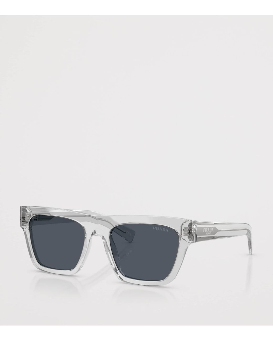 Prada Gray Acetate Rectangular Sunglasses for men