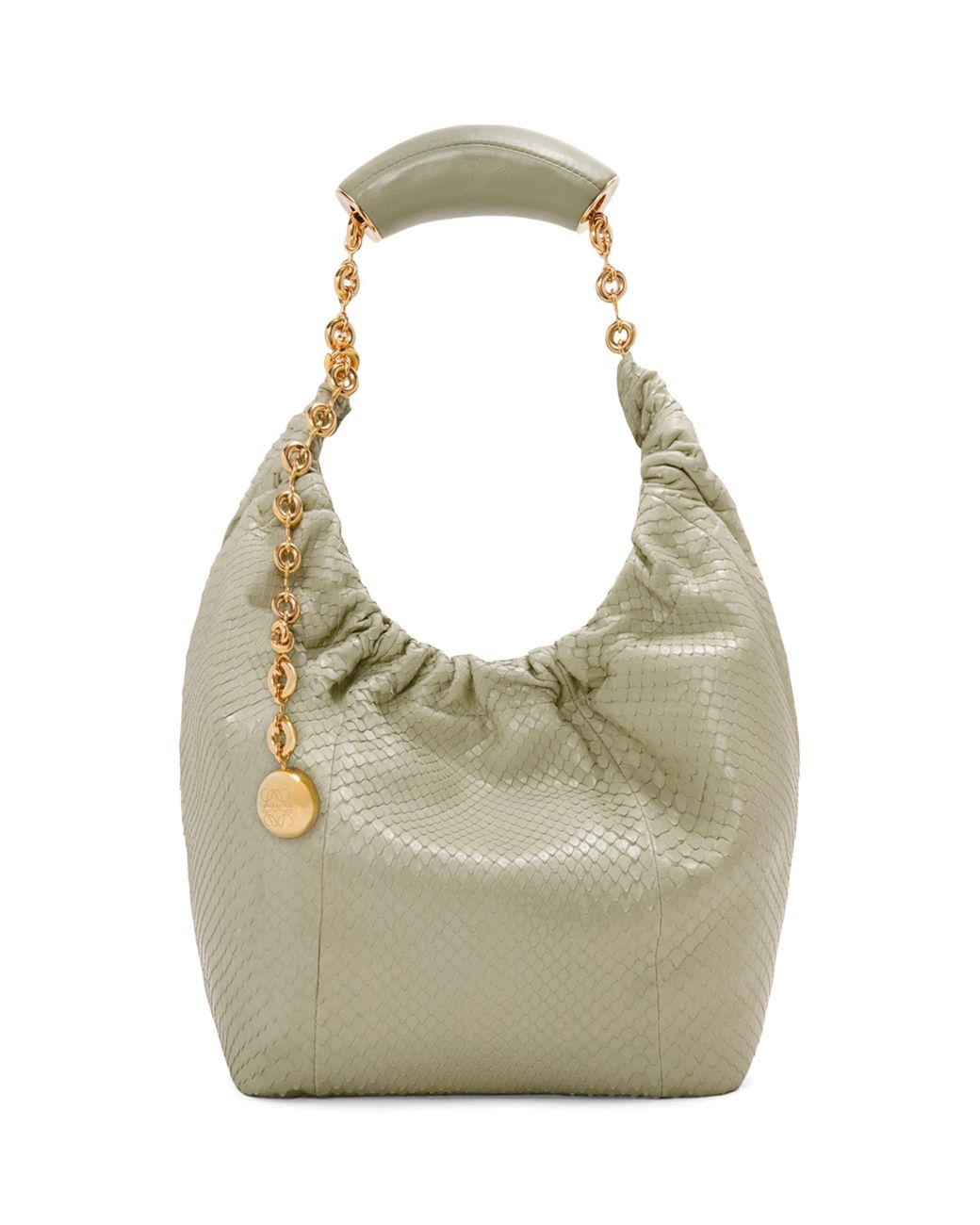 Loewe Green Small Snakeskin Squeeze Shoulder Bag