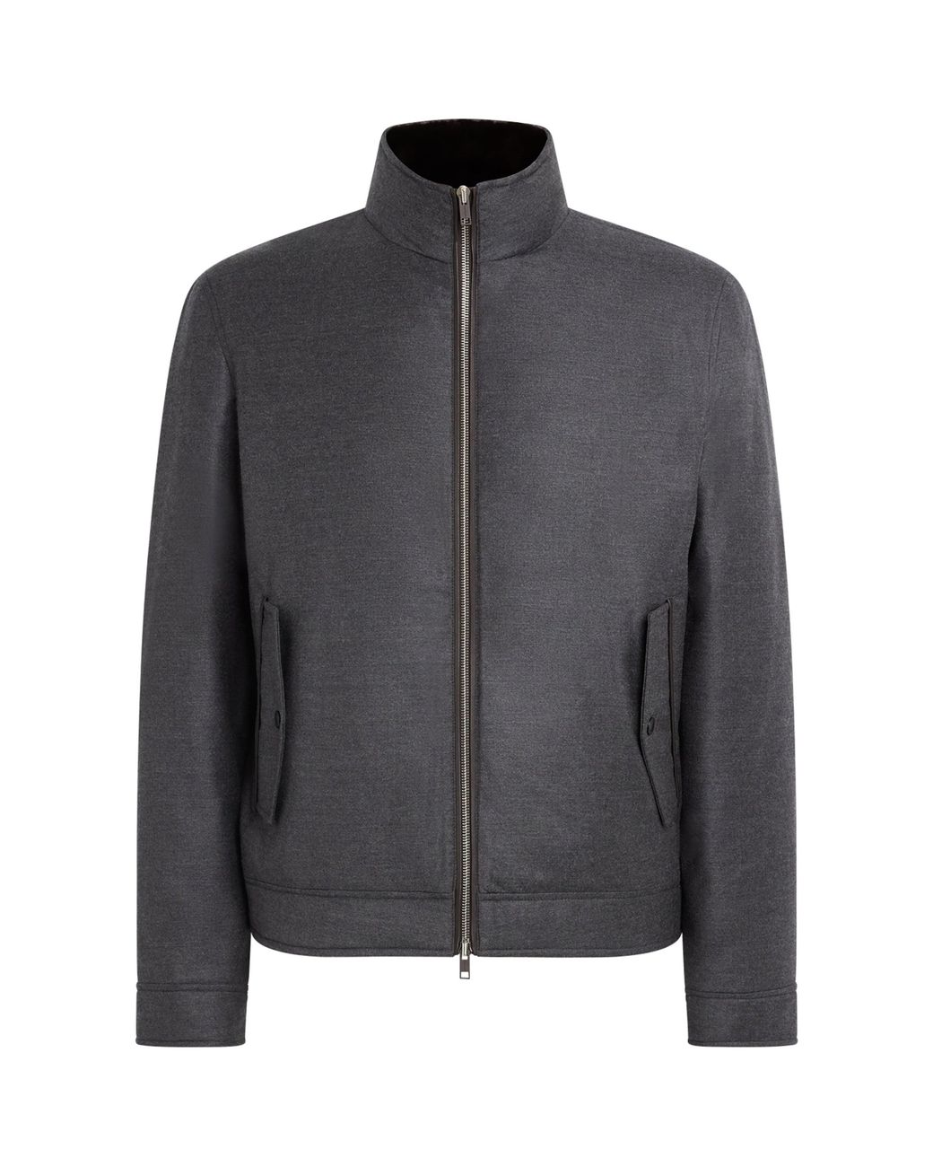 Yves Salomon Gray Virgin Wool-Silk Bomber Jacket for men