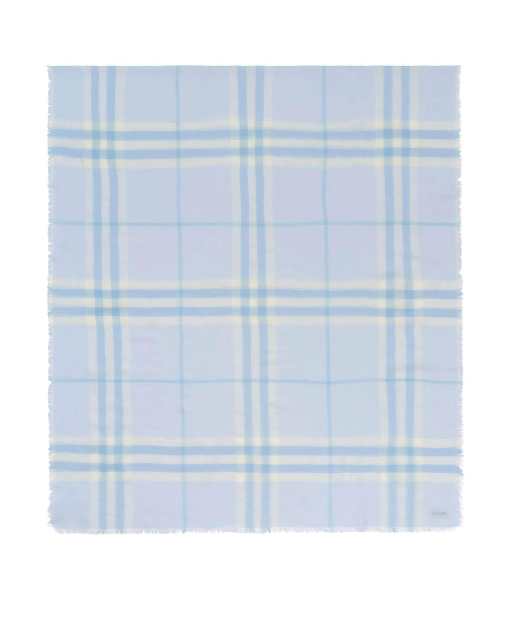 Burberry Blue Wool Check Scarf