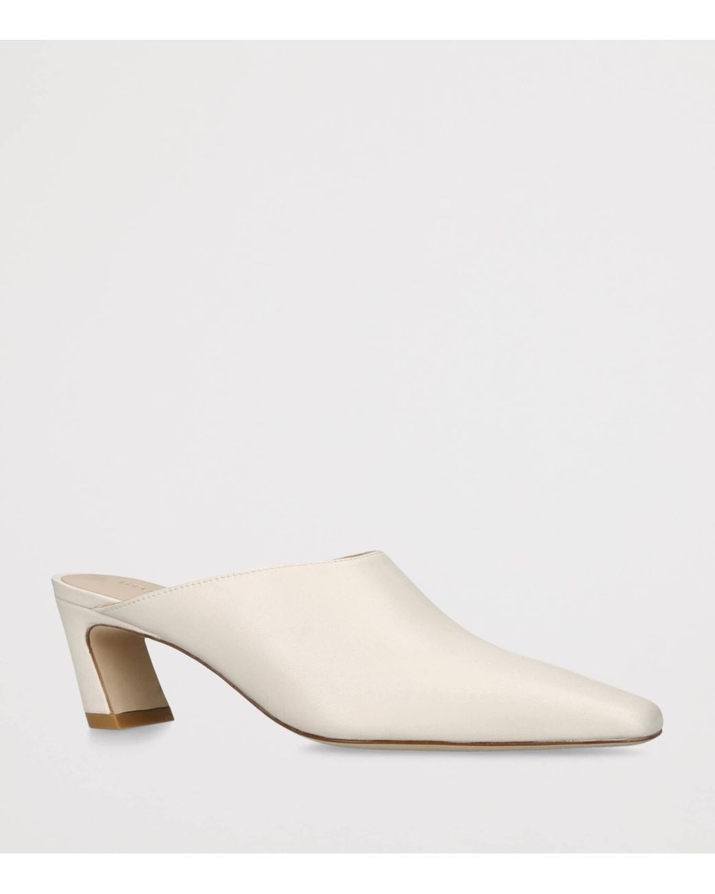 Stuart Weitzman White Leather Stassi Mules 50