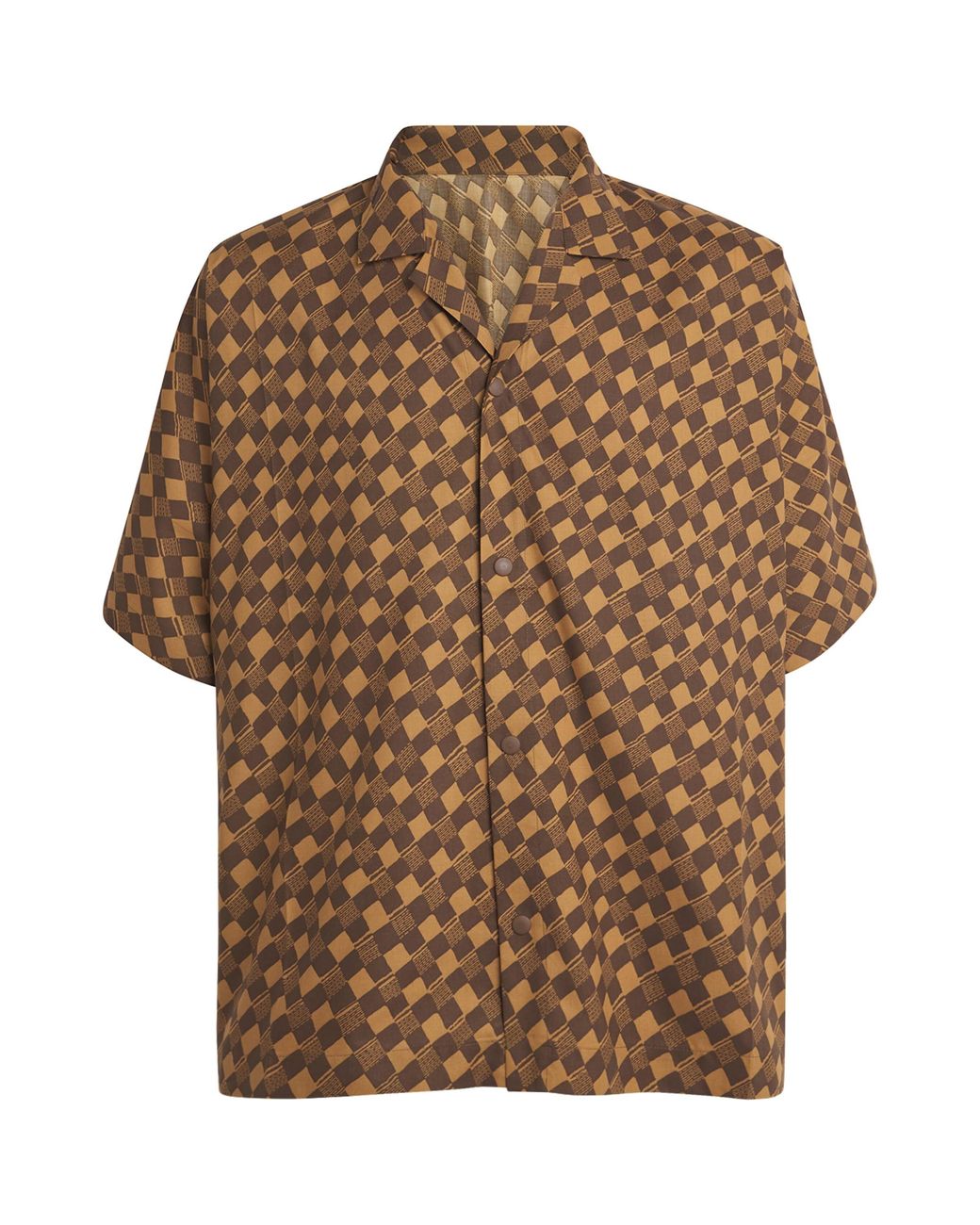 IM MEN Brown Printed Short Sleeve Shirt for men