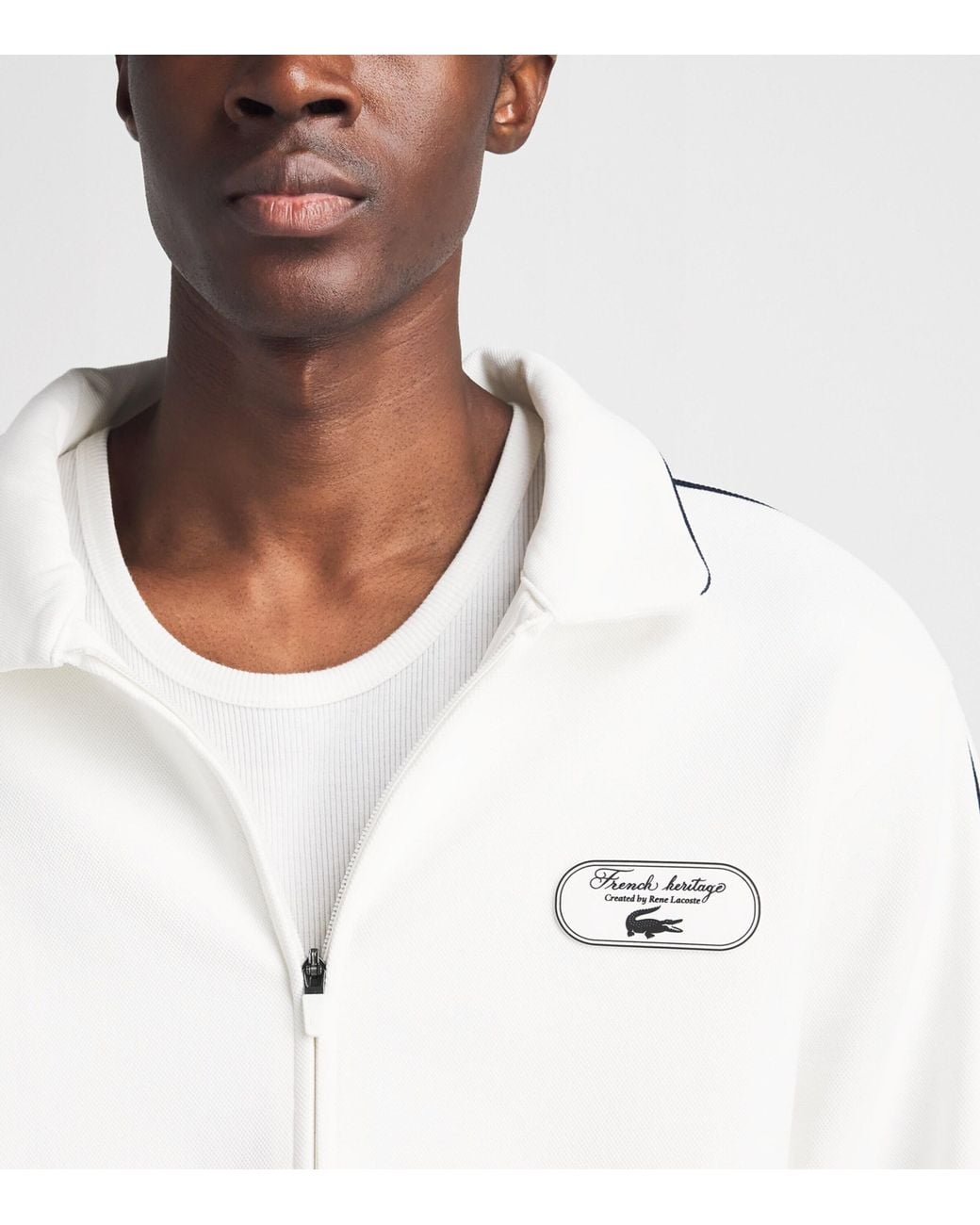 Lacoste White Ultra Dry Tennis Heritage Jacket for men
