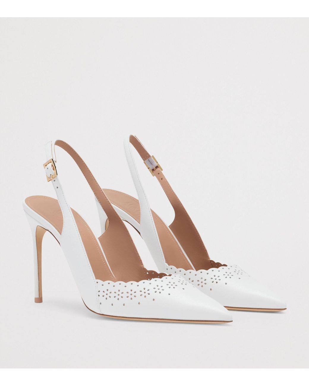 Malone Souliers Leather Sunny Slingback Heels 90 in White | Lyst