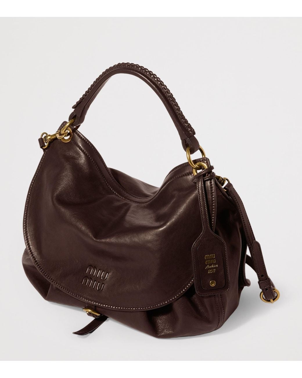 Miu Miu Brown Leather Rendez-Vous Shoulder Bag