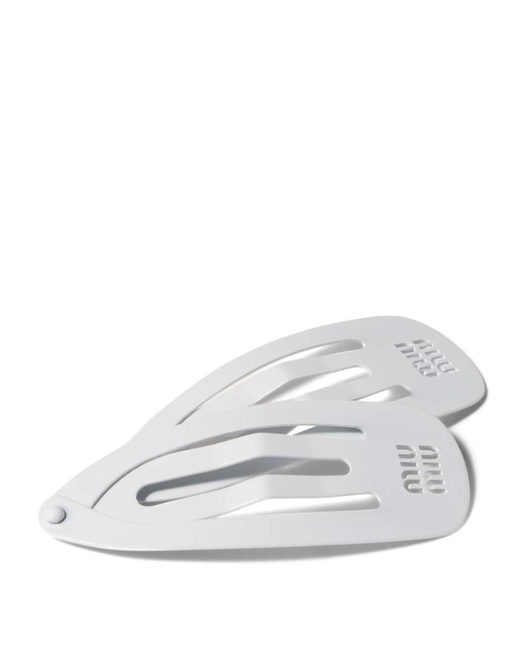 Miu Miu White Metal Logo Hair Clips