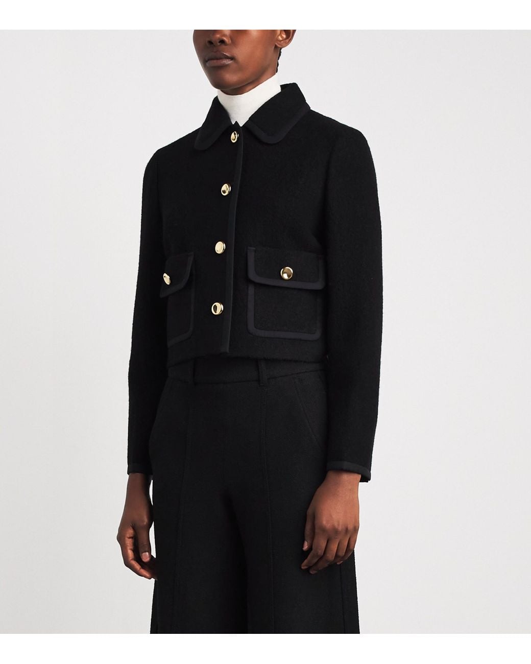ME+EM Black Wool Cropped Jacket
