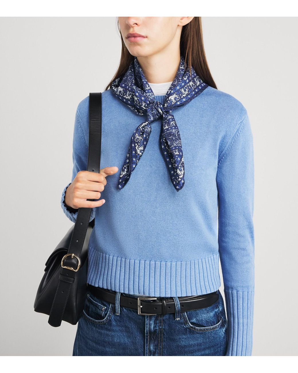 Claudie Pierlot Blue Silk Paisley Scarf