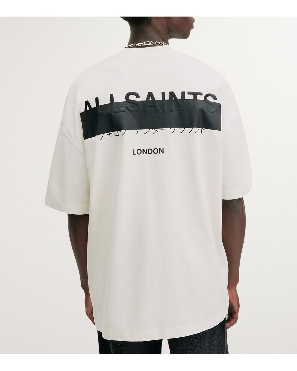 AllSaints White Organic Cotton Redact T-Shirt for men