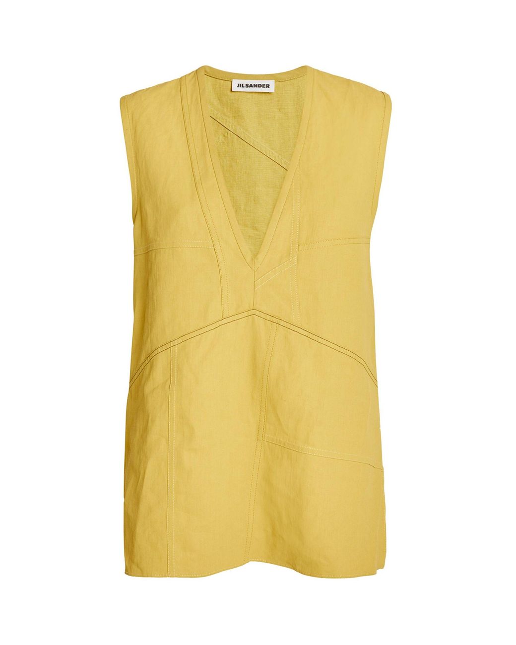 Jil Sander Linen Tank Top in Yellow | Lyst
