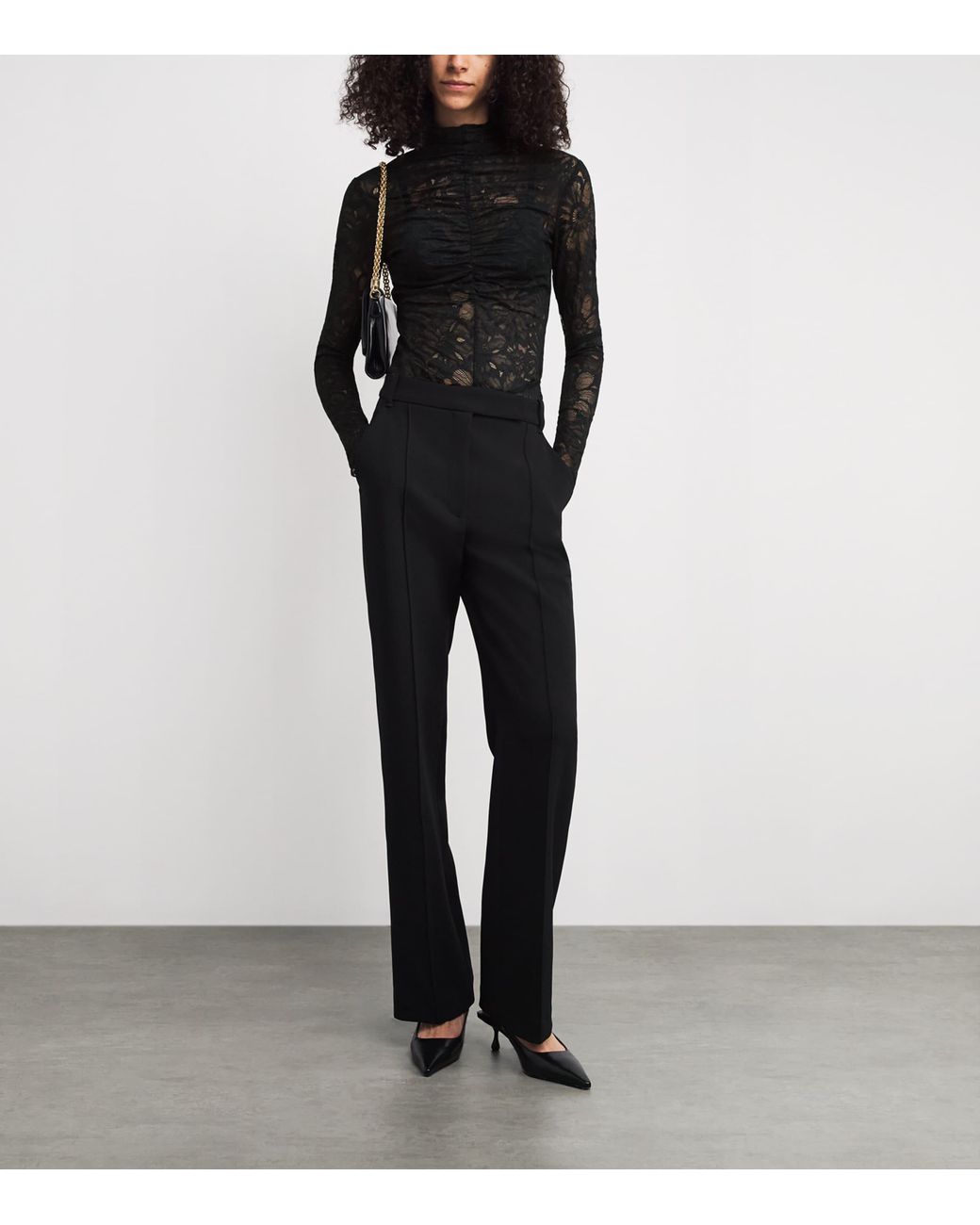 Camilla & Marc Black Lace Eleri Long-Sleeve Top