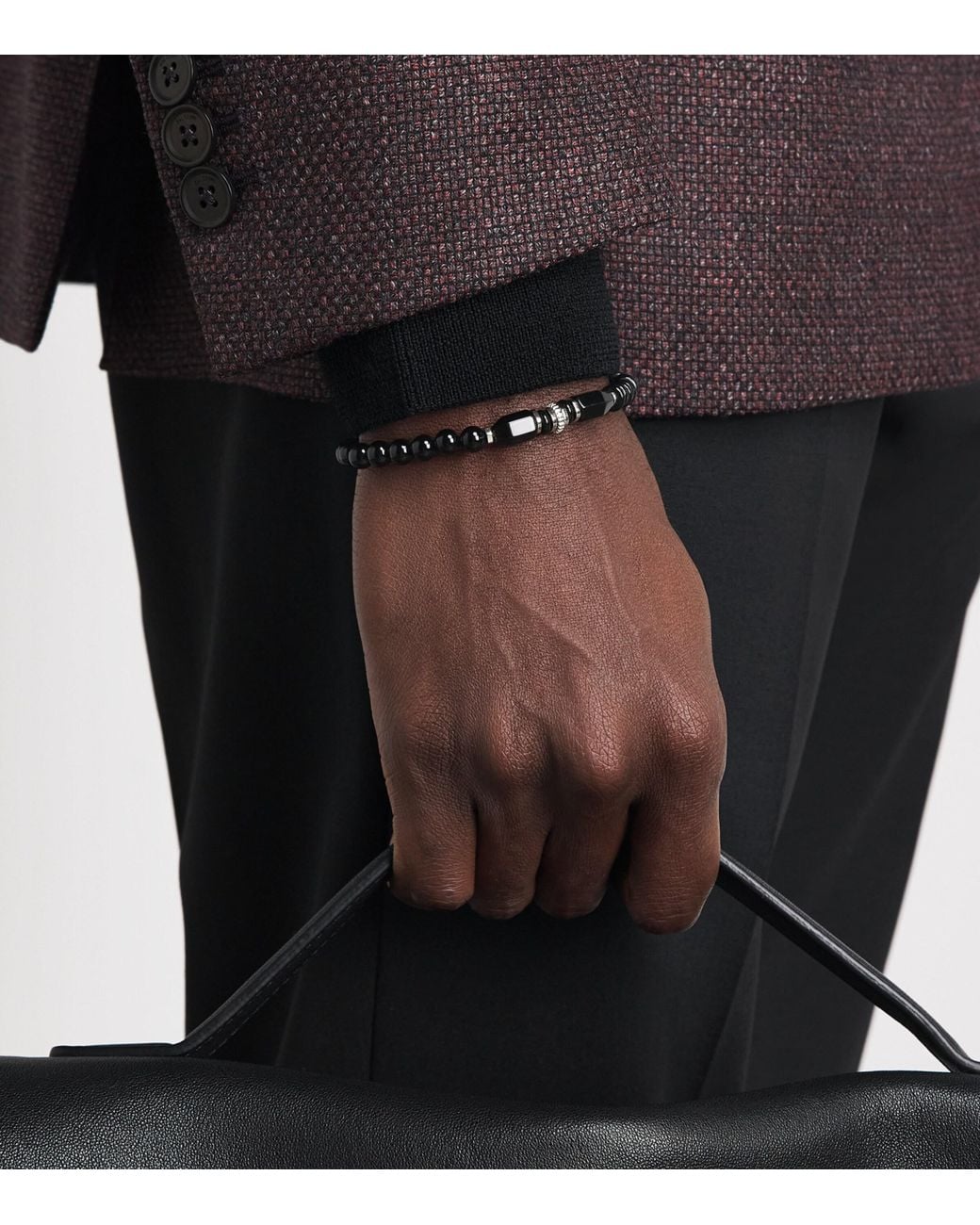 Tateossian Natural Sterling And Agate Bracelet for men