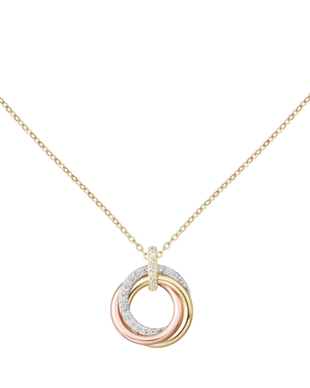 Cartier Metallic Mixed And Diamond Trinity Necklace