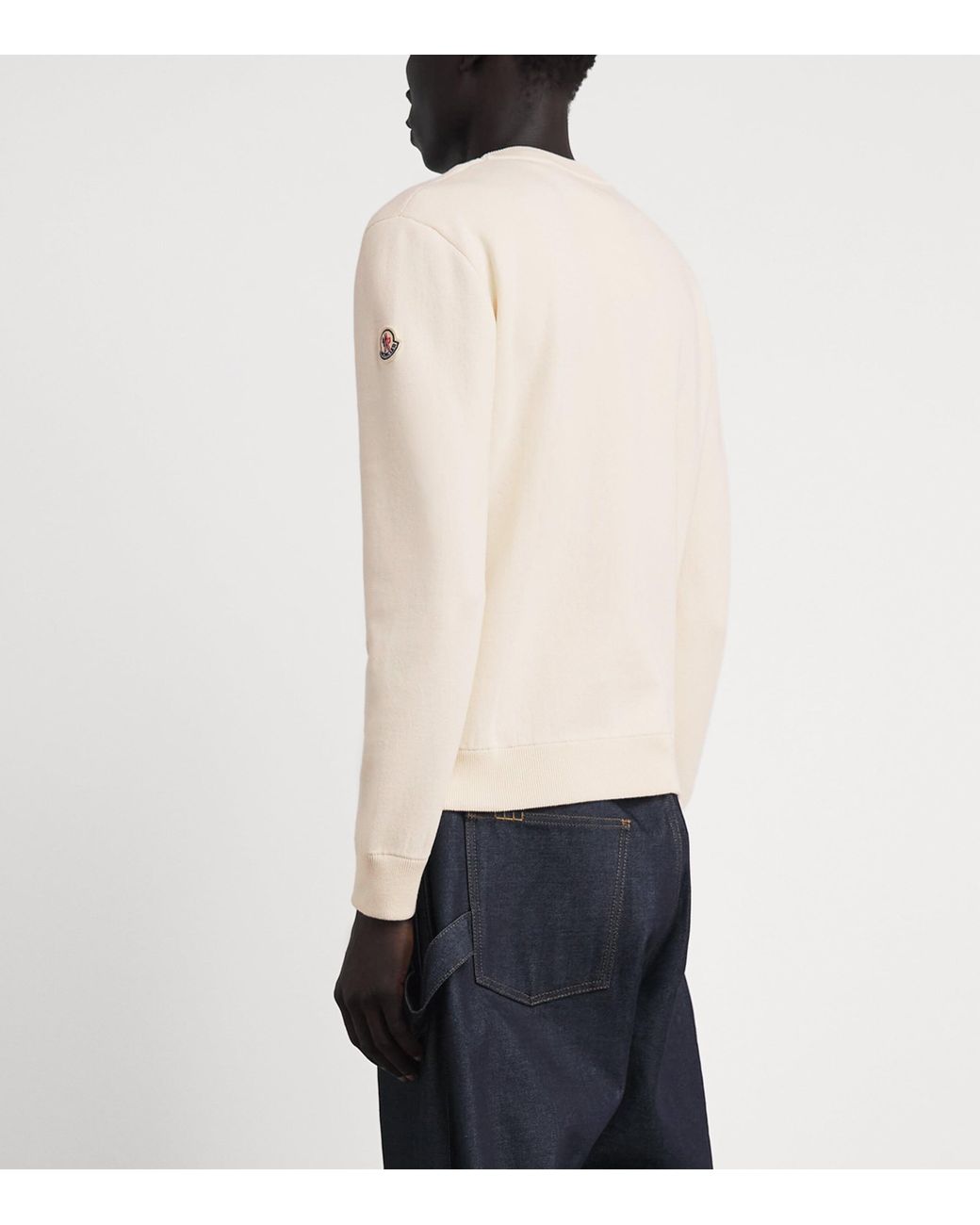 Moncler White Cotton-Blend Logo Sweatshirt for men