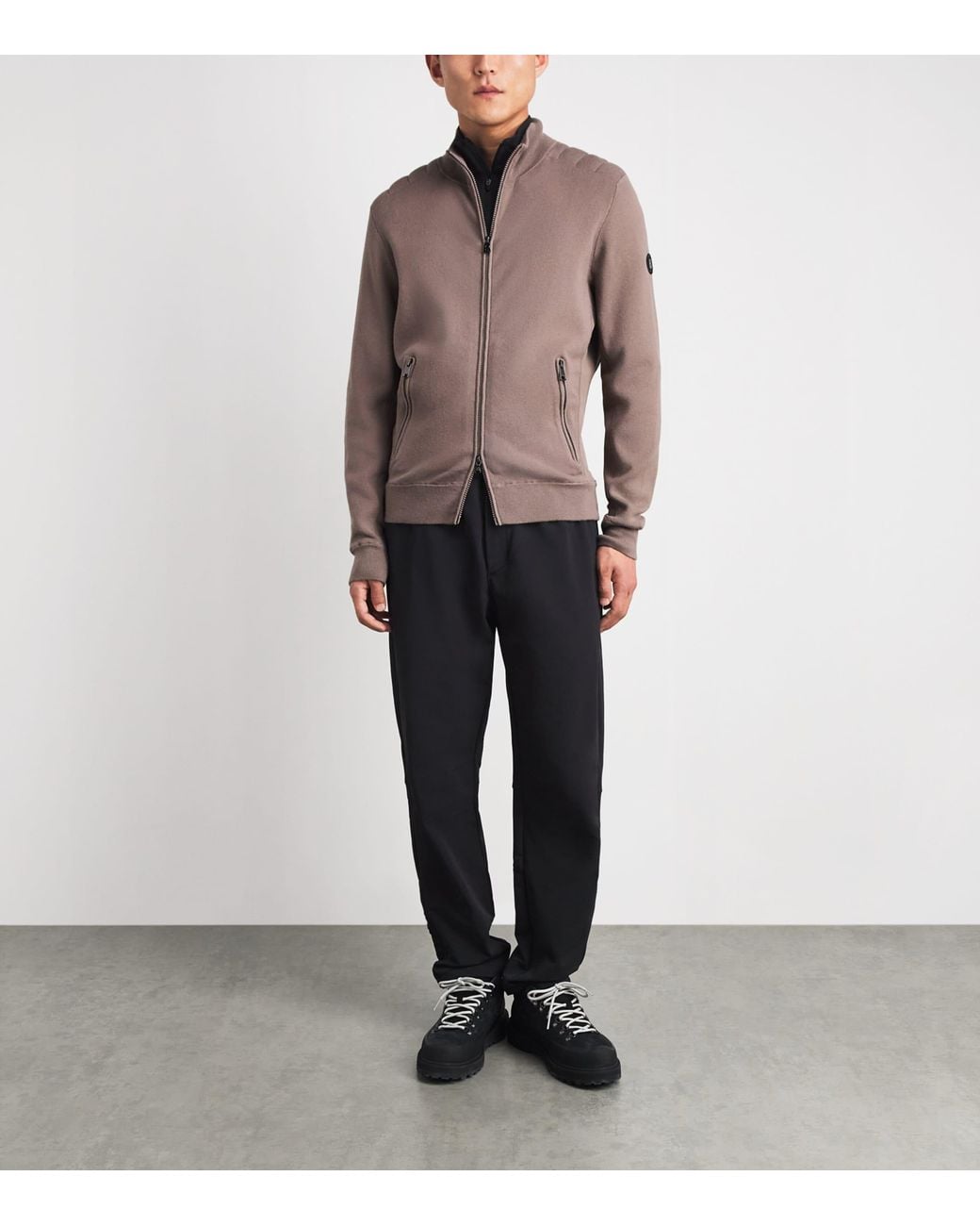 Bogner Brown Zip-Up Mark Sweatshirt for men