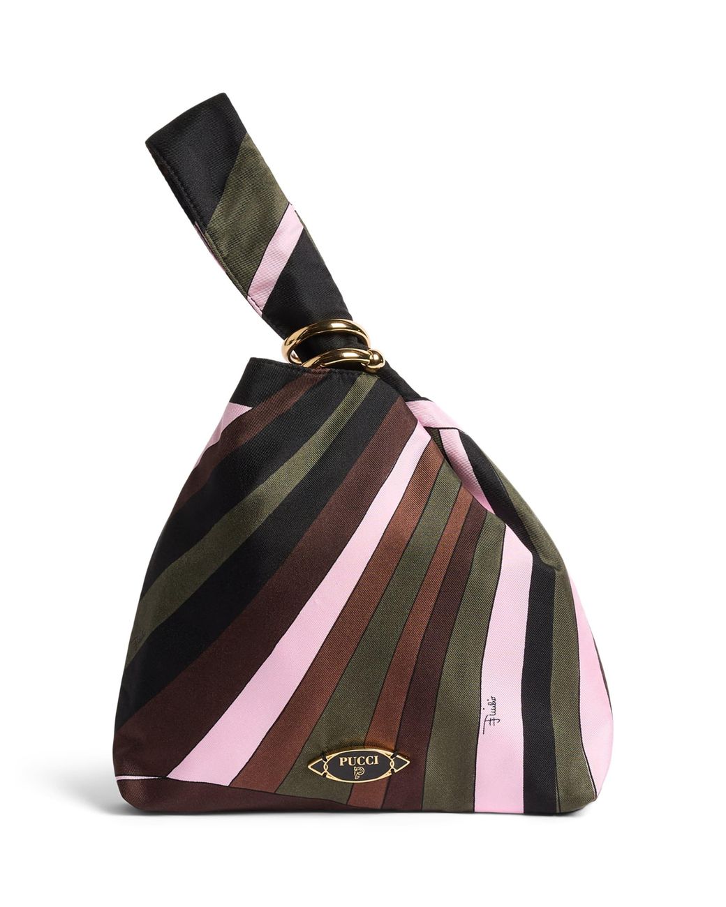 Emilio Pucci Black Silk Iride Top-Handle Bag