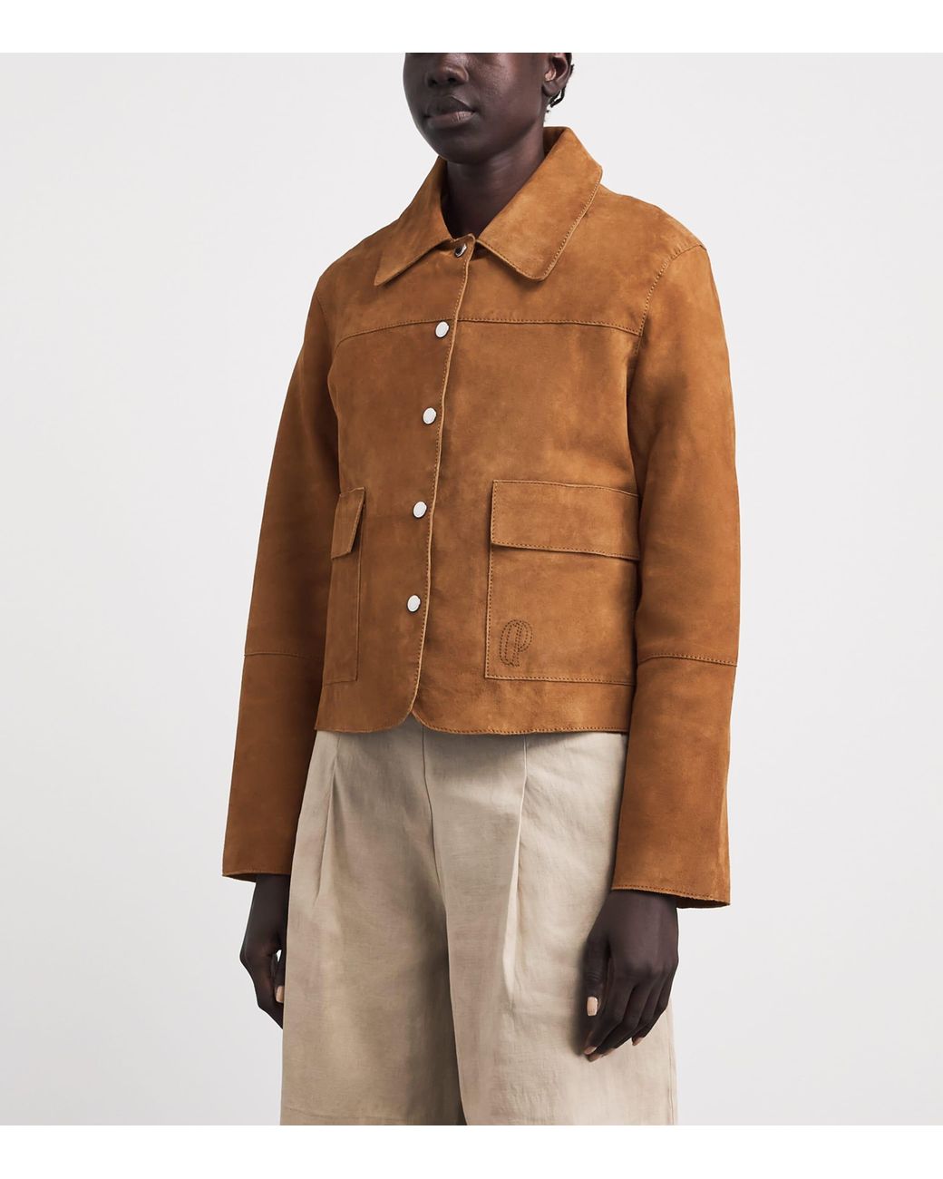 Claudie Pierlot Brown Suede Shirt-Style Jacket