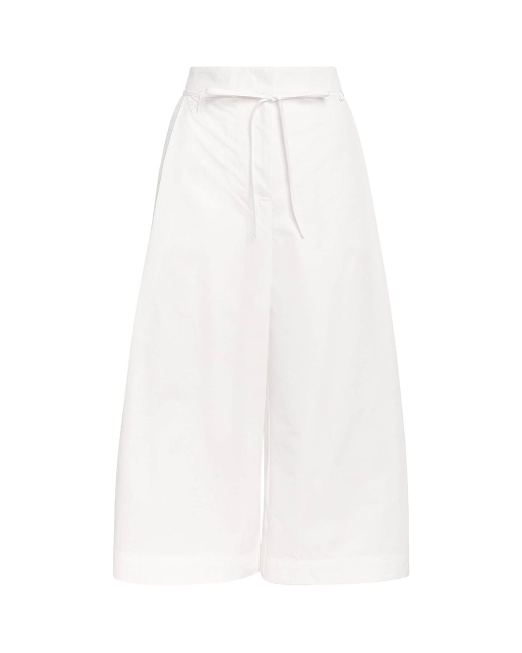 Jacquemus White Cotton Marin Cropped Trousers