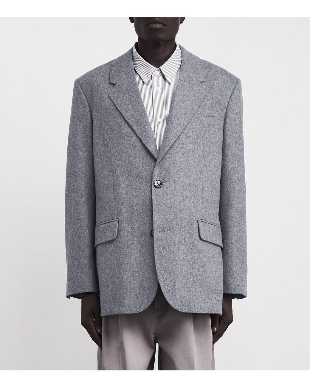 AMI Gray Wool Oversized Blazer for men
