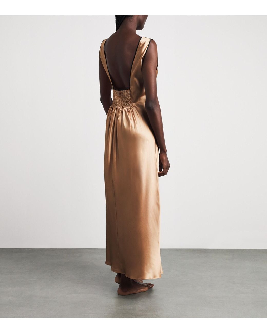 Loretta Caponi Natural Silk-Lace Albina Slip Dress