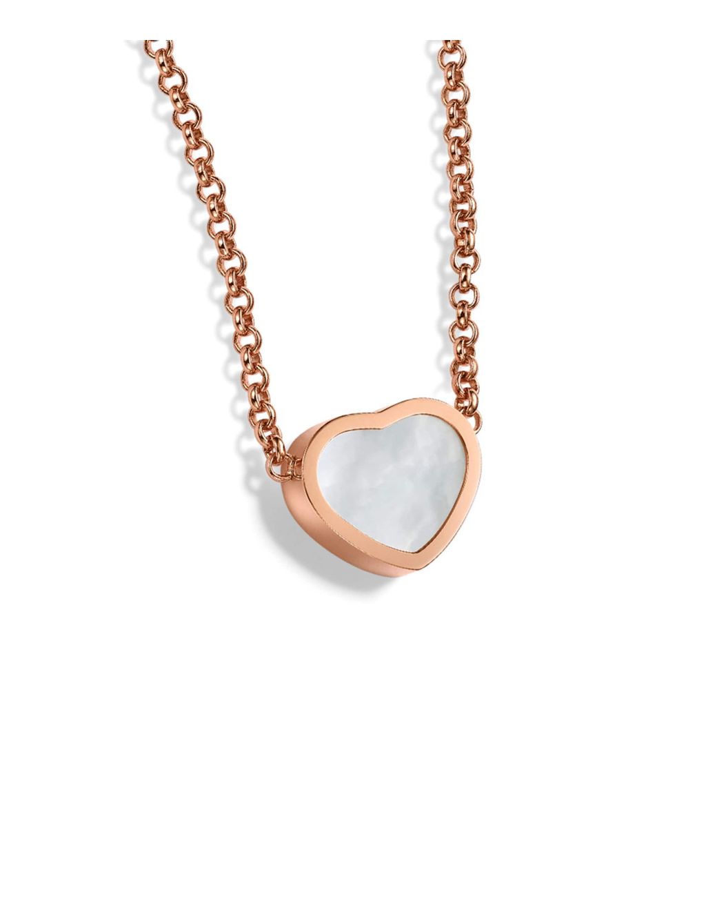 Chopard Metallic And Mother-Of-Pearl My Happy Hearts Pendant Necklace