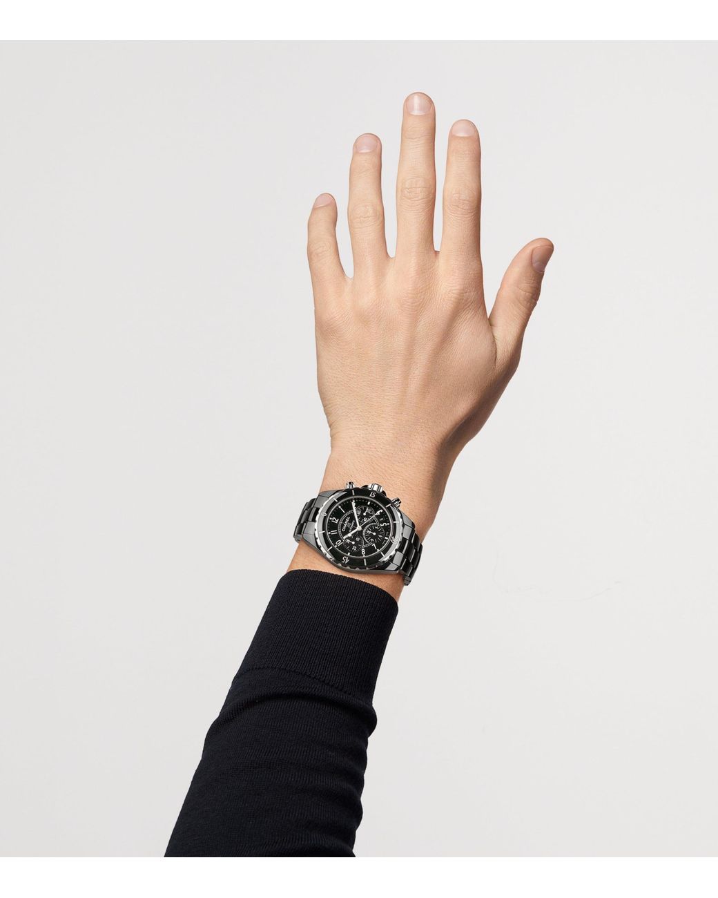 Chanel Black Ceramic And Steel J12 Chronograph Watch for men
