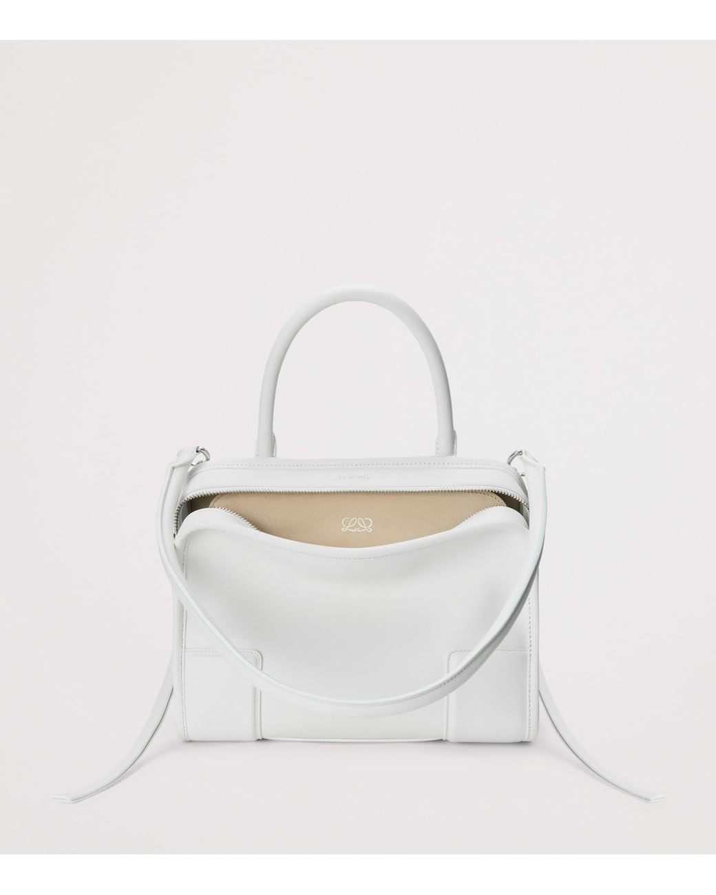 Loewe White Small Leather Amazona 180 Top-Handle Bag