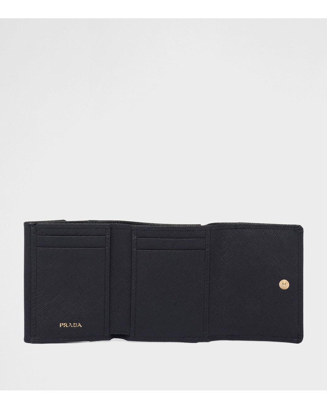 Prada Black Small Saffiano Leather Bifold Wallet