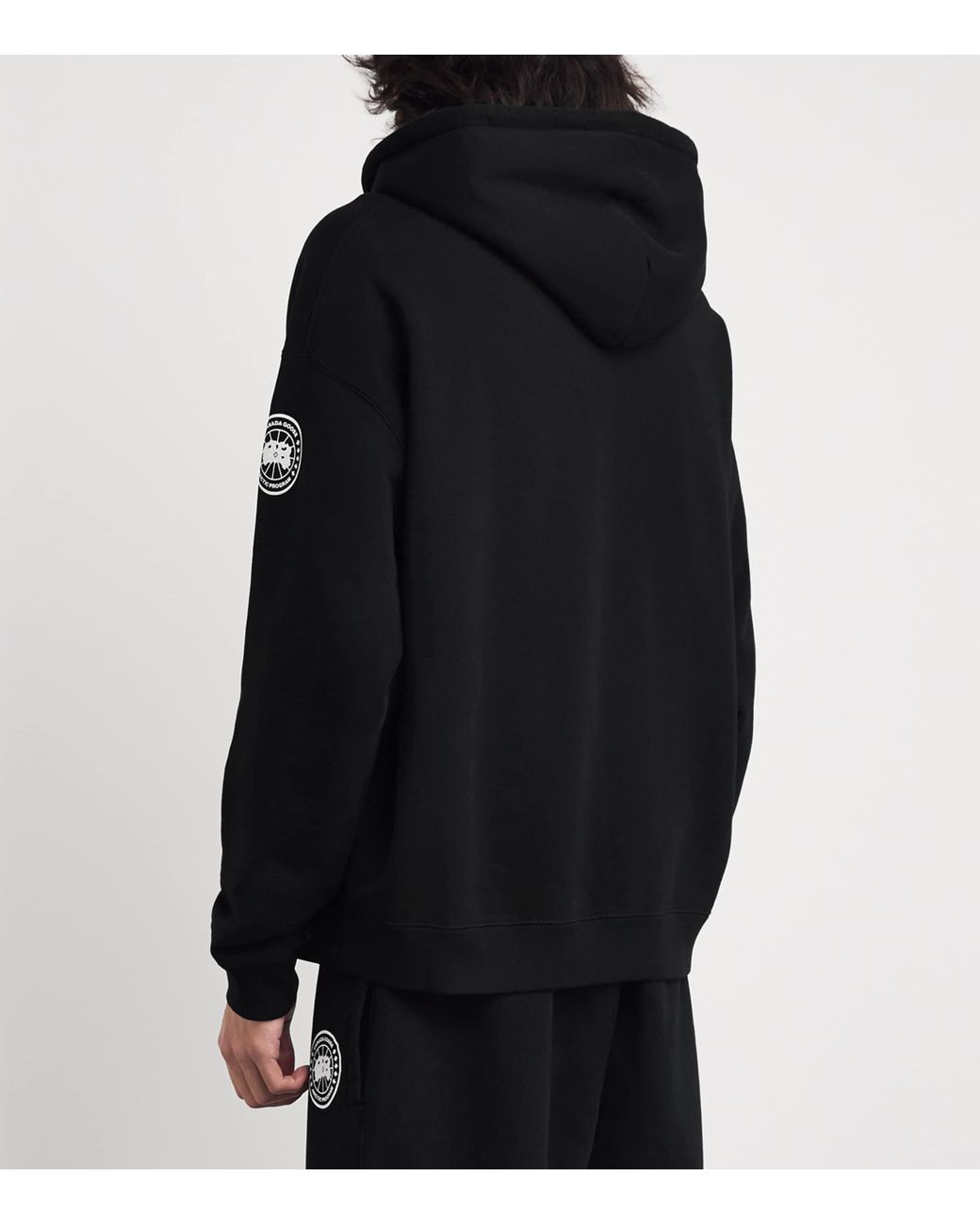 Canada Goose Black Organic Cotton Graphic Rove Zip-Up Hoodie for men