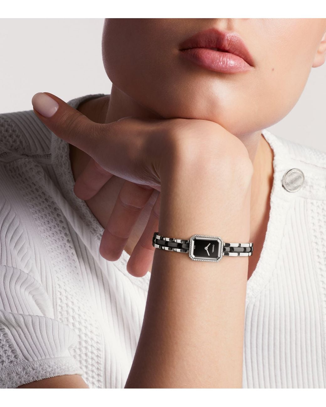 Chanel Black Stainless Steel And Diamond Première Ceramic Watch