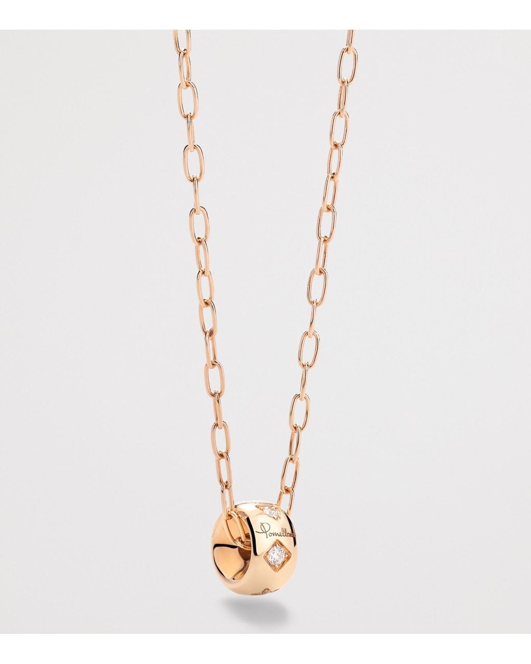 Pomellato Metallic And Diamond Iconica Pendant Necklace