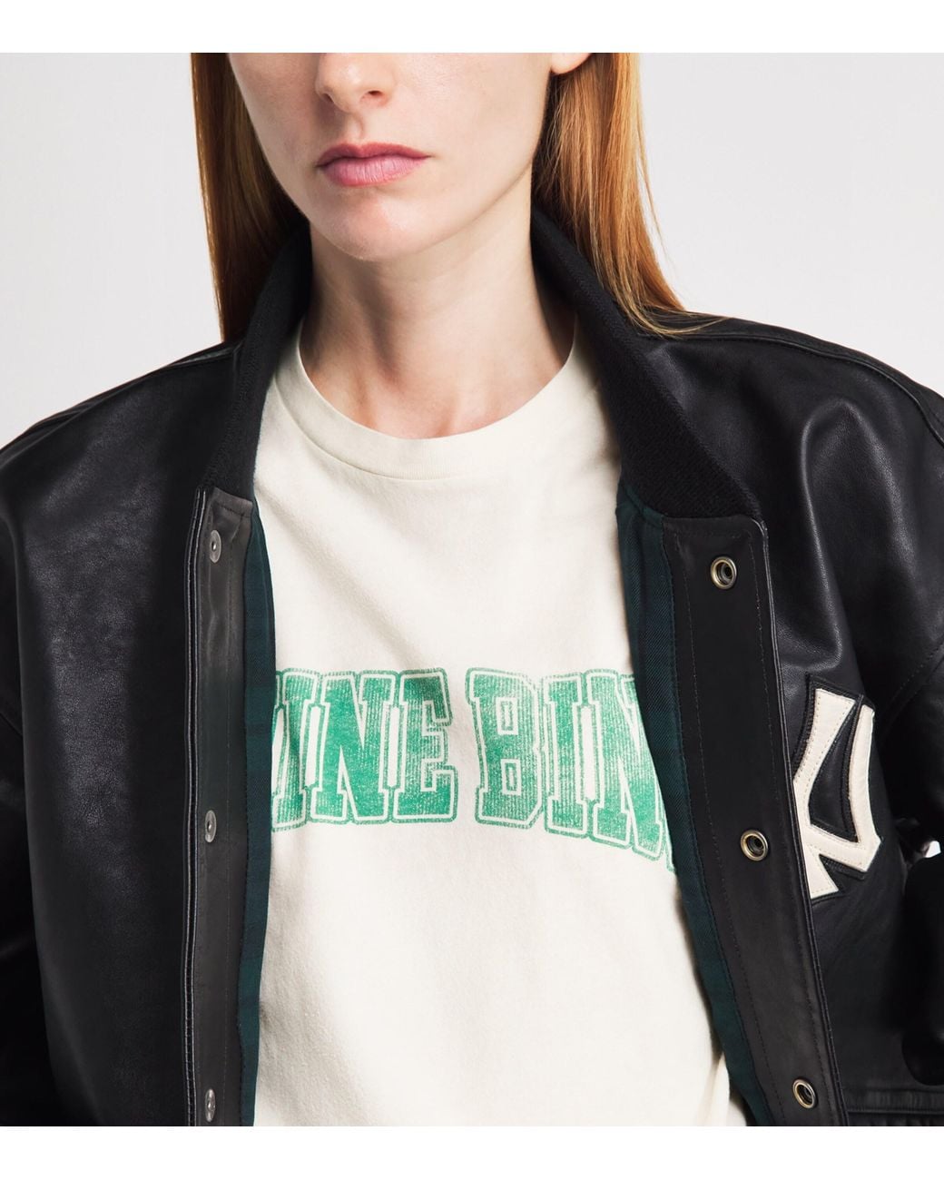 Anine Bing Green Cotton Shelley T-Shirt