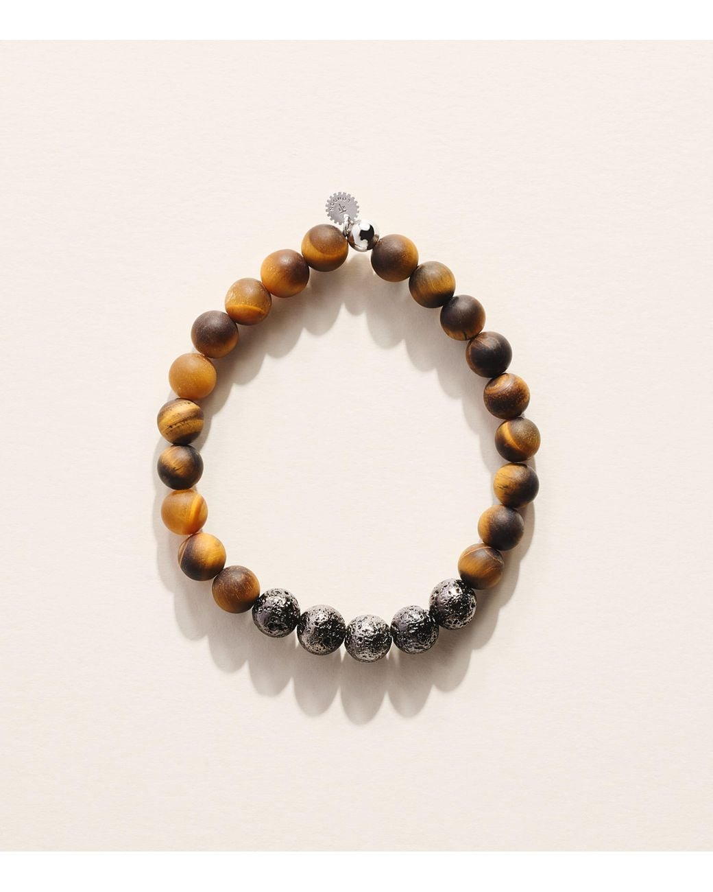 Tateossian Natural Tigers Eye Beaded Bracelet for men